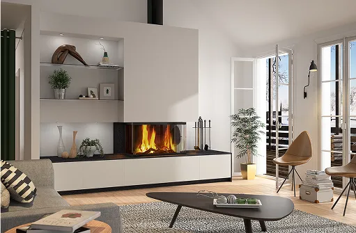 Salon moderne avec cheminée à Chambray-les-Tours près de Tours en Indre-et-Loire 37.