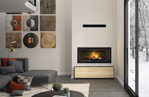 Salon moderne avec cheminée à Chambray-les-Tours près de Tours en Indre-et-Loire 37